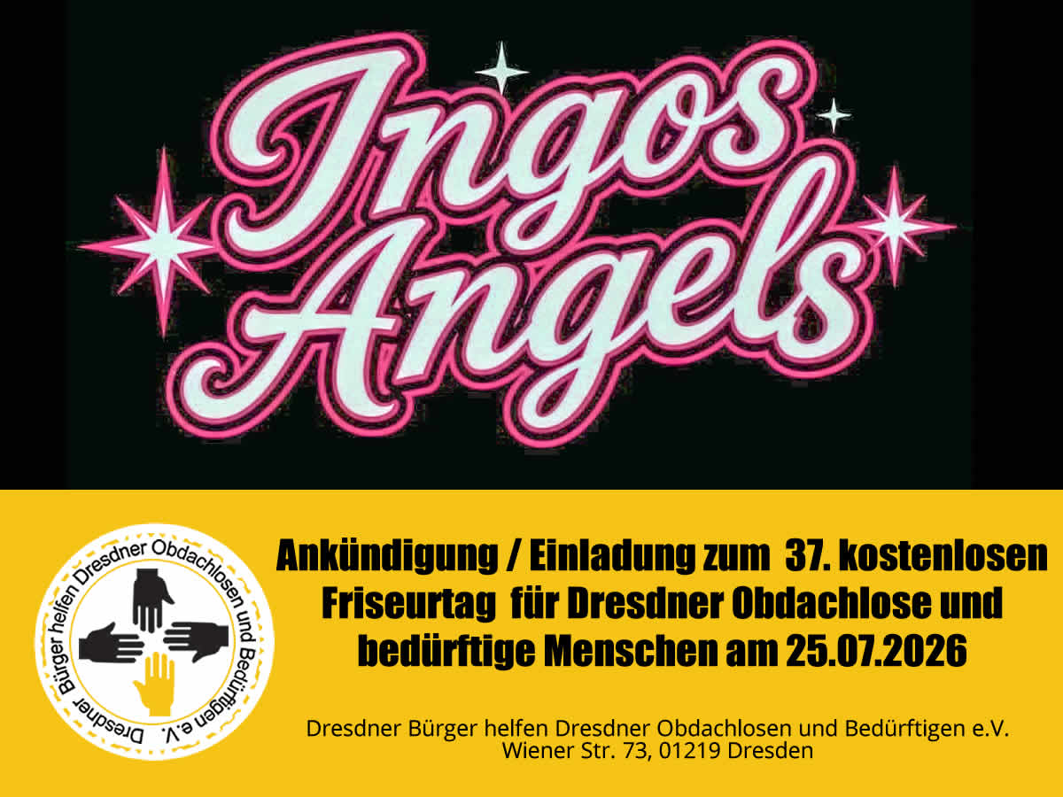 Einladung zum 37. kostenlosen Friseurtag für Dresdner Obdachlose und bedürftige Menschen
