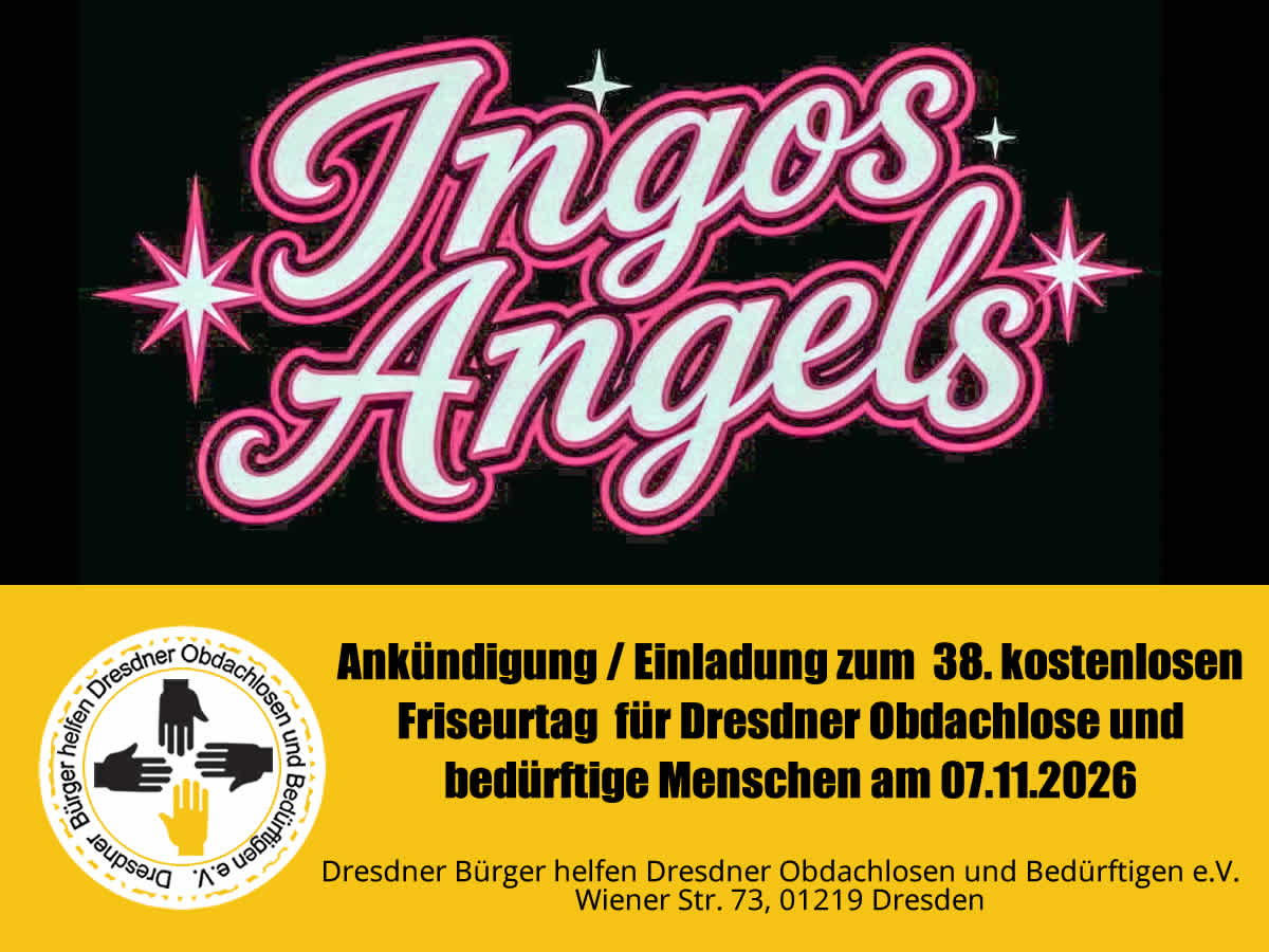Einladung zum 38. kostenlosen Friseurtag für Dresdner Obdachlose und bedürftige Menschen